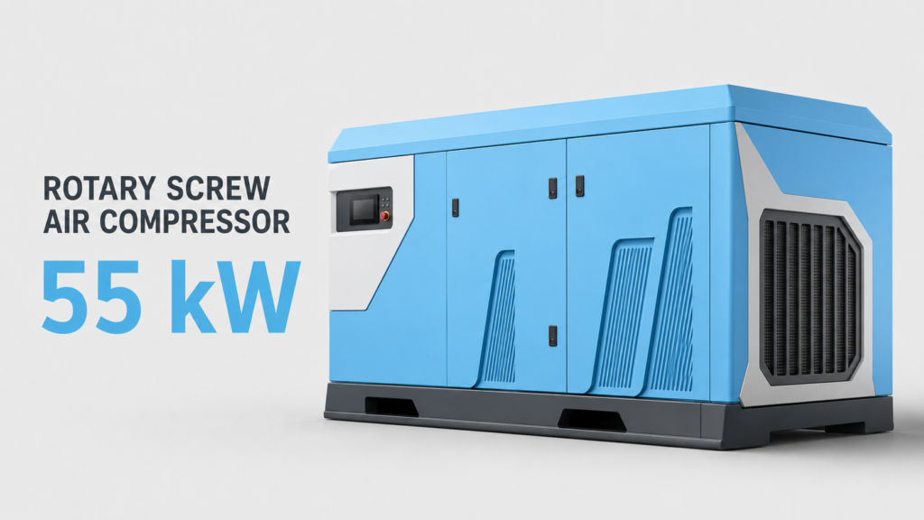 55 kW oil-injected, permanent-magnet, variable-frequency screw air compressor