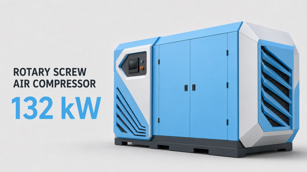 132 kW oil-cooled, air-cooled permanent-magnet variable-frequency screw air compressor